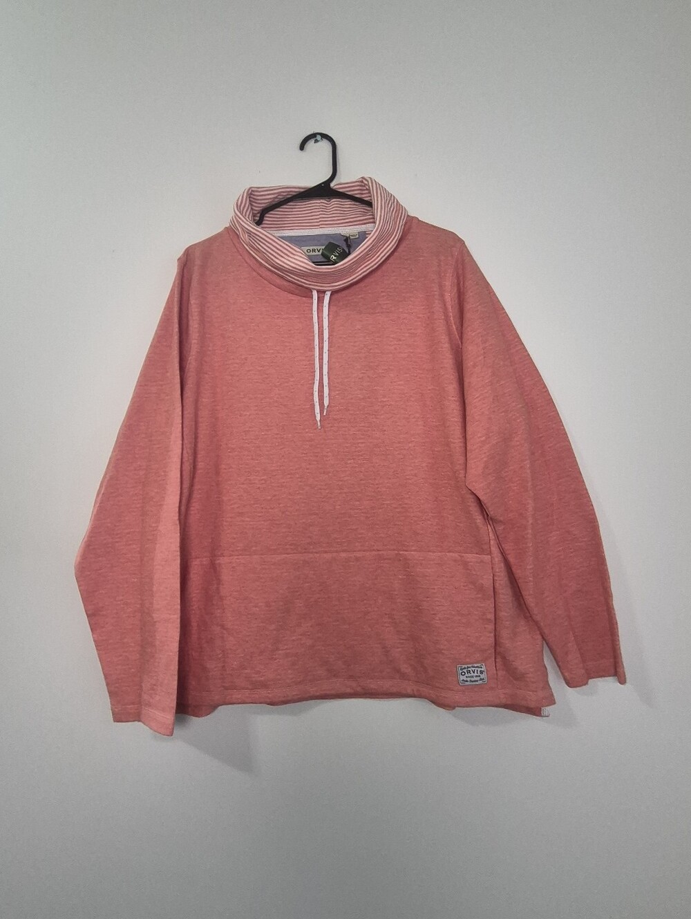 NWT Orvis Outsmart Fresh Pink Cowl Neck Sweatshirt XL